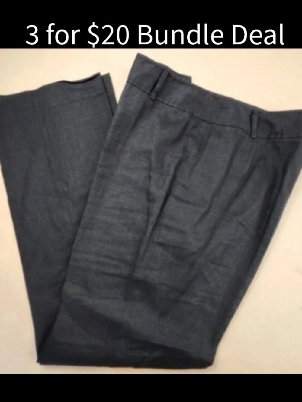 Anne Klein Black Linen Pants Wide Leg size 10